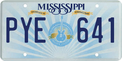 MS license plate PYE641