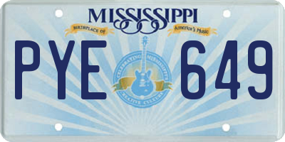 MS license plate PYE649
