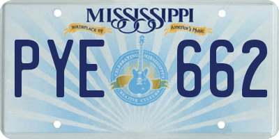 MS license plate PYE662