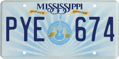 MS license plate PYE674