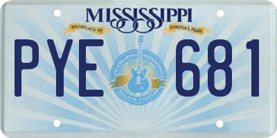 MS license plate PYE681