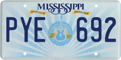 MS license plate PYE692