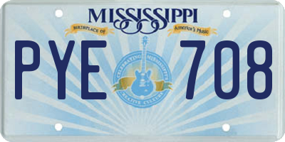 MS license plate PYE708
