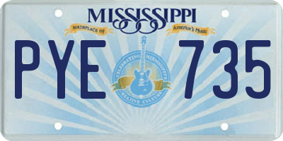 MS license plate PYE735