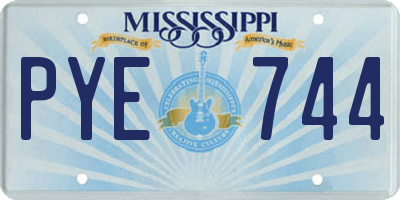 MS license plate PYE744