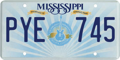 MS license plate PYE745
