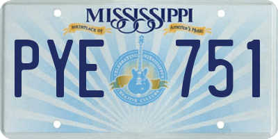MS license plate PYE751