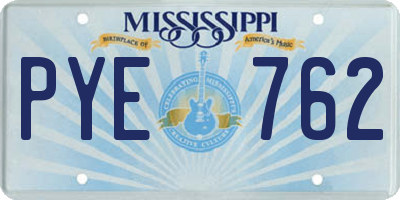 MS license plate PYE762