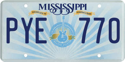 MS license plate PYE770