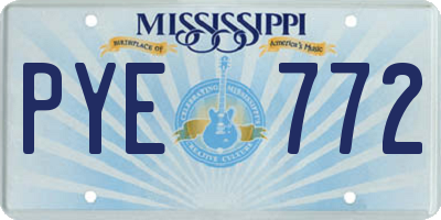 MS license plate PYE772