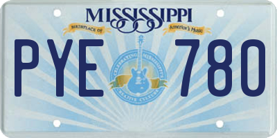 MS license plate PYE780