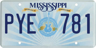 MS license plate PYE781