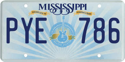 MS license plate PYE786