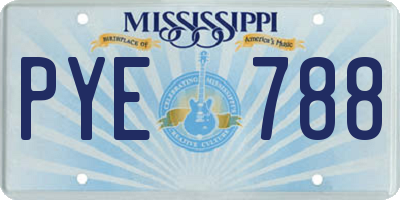 MS license plate PYE788