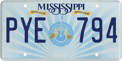 MS license plate PYE794