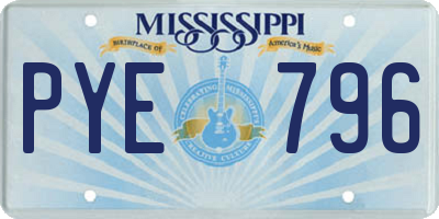 MS license plate PYE796