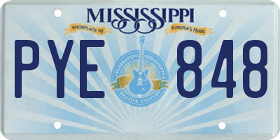 MS license plate PYE848