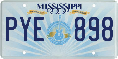 MS license plate PYE898