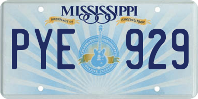 MS license plate PYE929