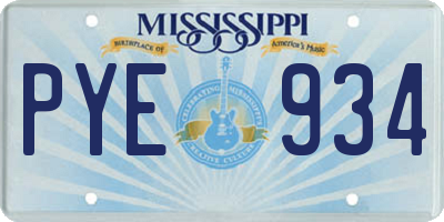 MS license plate PYE934