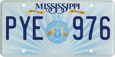 MS license plate PYE976