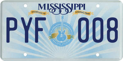 MS license plate PYF008
