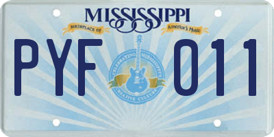 MS license plate PYF011