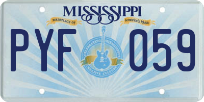 MS license plate PYF059