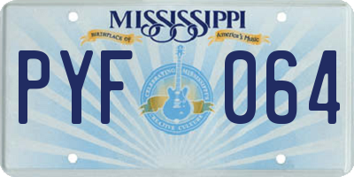 MS license plate PYF064