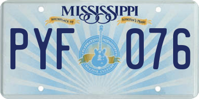 MS license plate PYF076