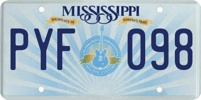 MS license plate PYF098