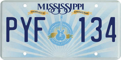 MS license plate PYF134