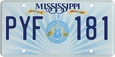 MS license plate PYF181