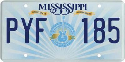MS license plate PYF185