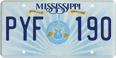 MS license plate PYF190