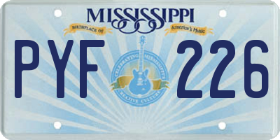 MS license plate PYF226