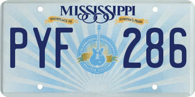 MS license plate PYF286