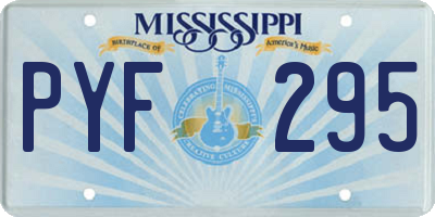 MS license plate PYF295