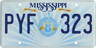 MS license plate PYF323