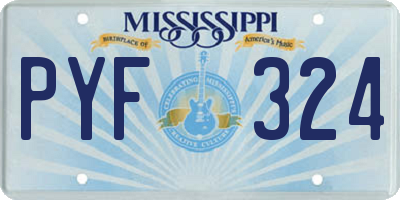 MS license plate PYF324