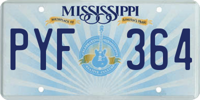 MS license plate PYF364
