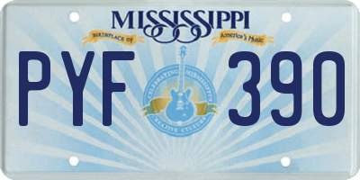 MS license plate PYF390