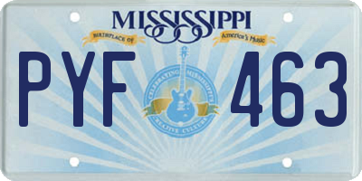 MS license plate PYF463