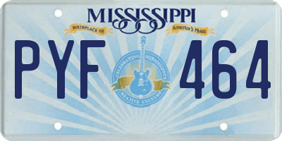 MS license plate PYF464