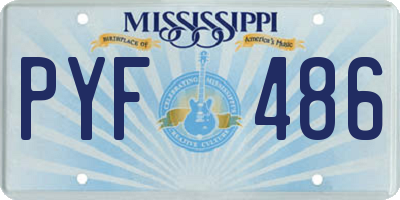 MS license plate PYF486