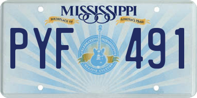 MS license plate PYF491