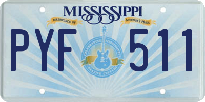 MS license plate PYF511