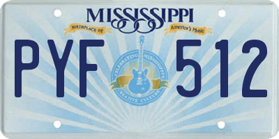 MS license plate PYF512
