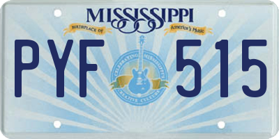 MS license plate PYF515