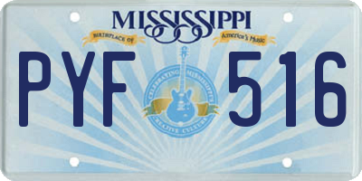 MS license plate PYF516